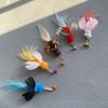 3/5pcs Simulated Fly Cat Toy Replaces Head Cat Teasing Stick Teasing Interactive Wand Little Bug Pet Toy