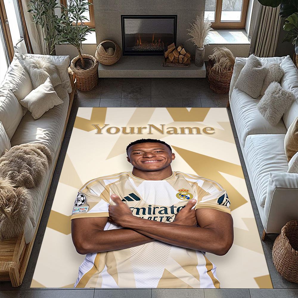 Mbappe 112 Personalized Name Carpet Suitable for Dining Room Outdoor Hallway Bedrooms Antislip Carpet Anime Office Decor Perfect Gift for Women/Men