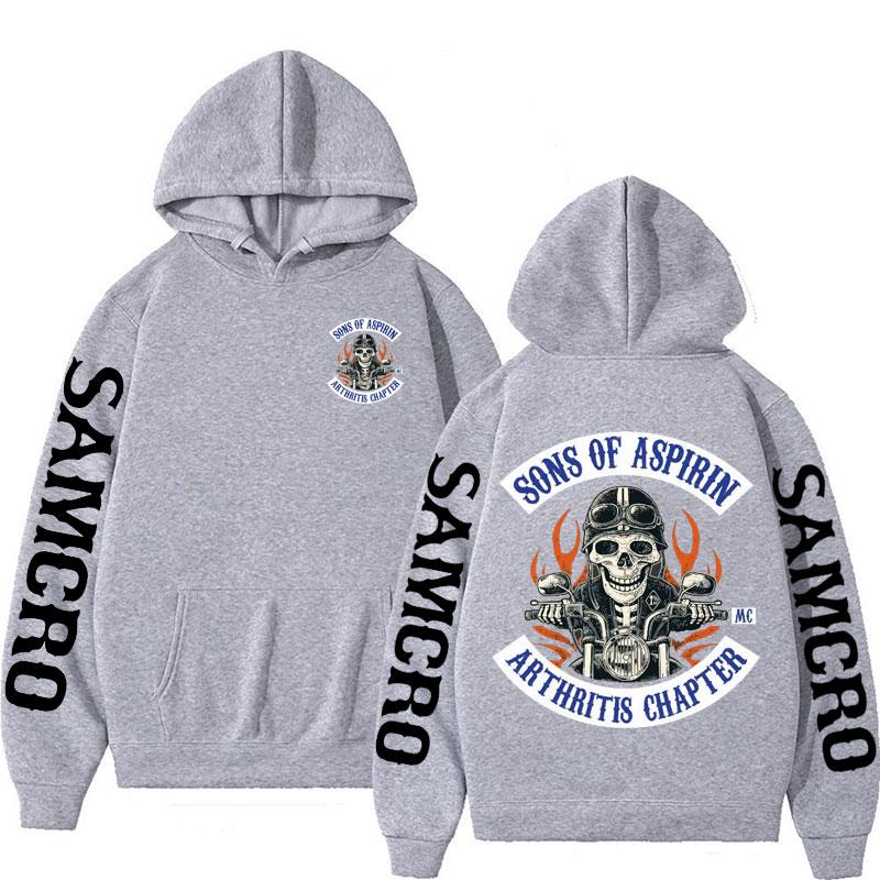 

Motorcycle SoA - Sons of Aspirin - Funny Biker Hoodie Men s Fashion Casual Fleece Sweatshirt Unisex Harajuku Hip Hop Y2k Hoodies 3XL