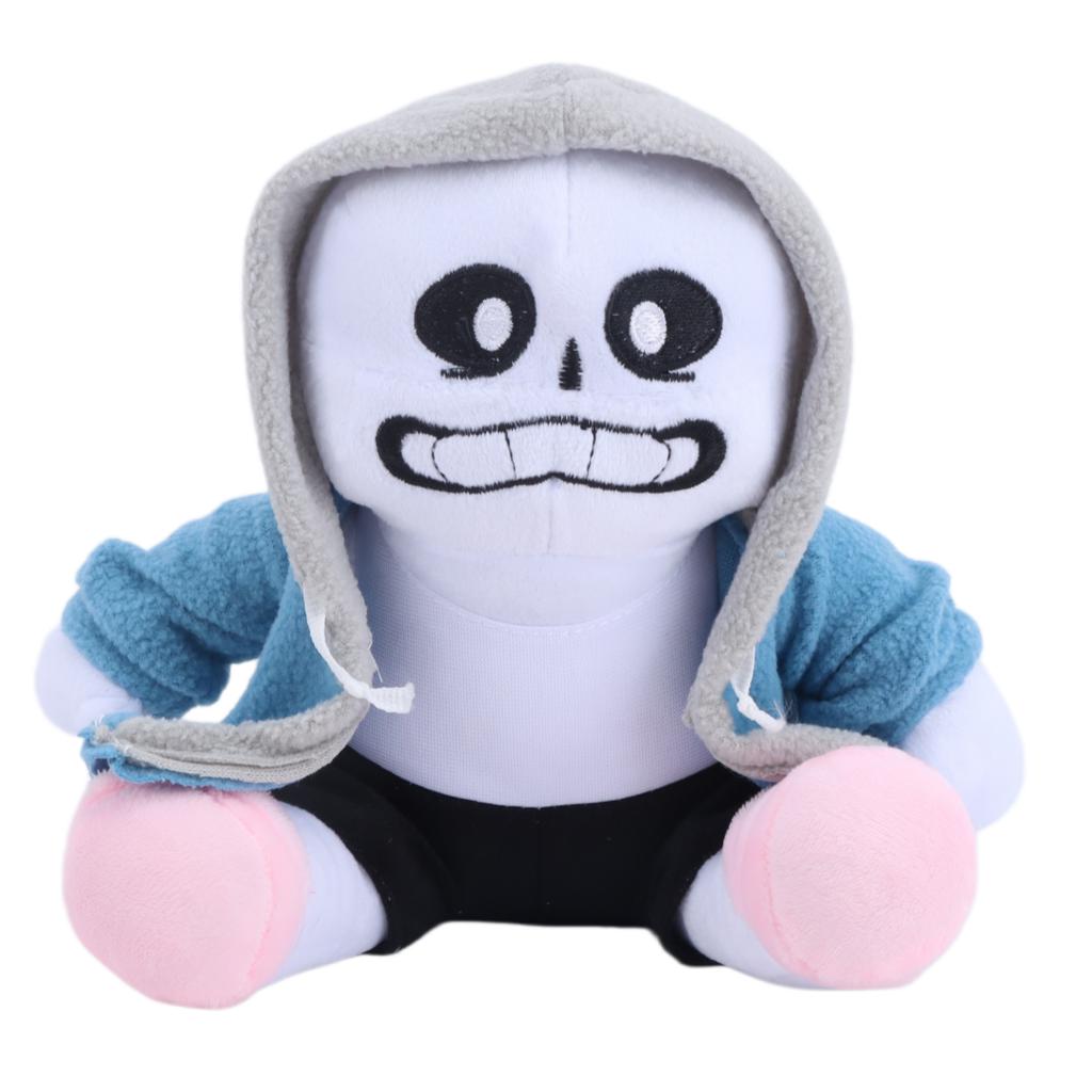 Sans Plush Toy Undertale Game Merch Skeleton Stuffed Doll With Blue Hoodie Pink Slippers Collectible Birthday Gift For Fans