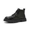 Winter 2024 New Business Velvet Warm Boots Men's Round Head Fashion British Versatile Soft-soled Locomotive Leather Shoes
