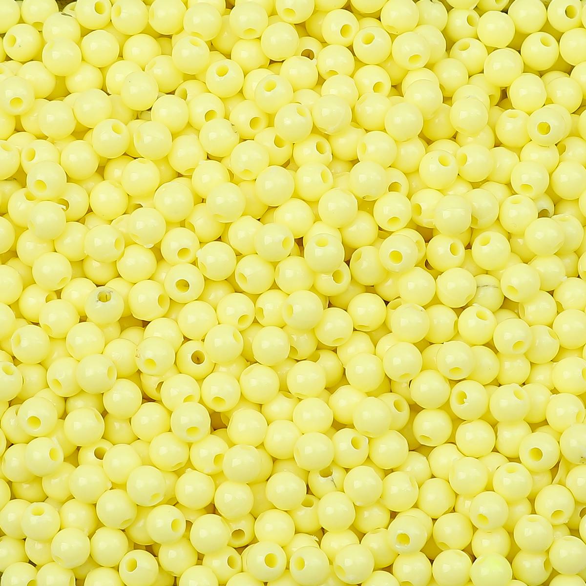 

900 шт. Акриловые бусины Однотонные Круглые Свободные Разделительные бусины для Изготовления Ювелирных Изделий DIY Браслеты Ожерелье лимон