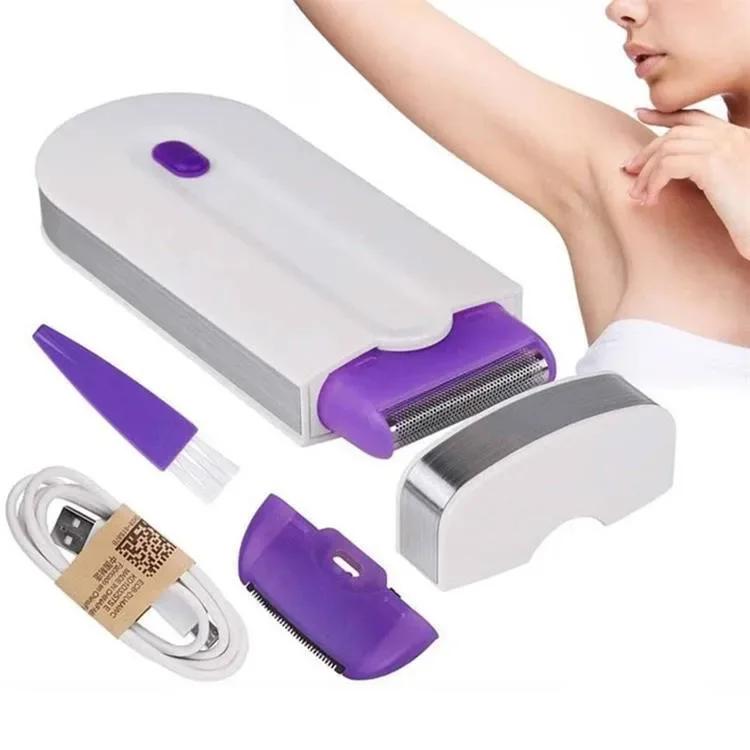Laser Touch Painless Hair Removal Kit, USB Rechargeable Electric Shaver Razor, Women Face Leg Bikini Hand Shaver Hair Remover