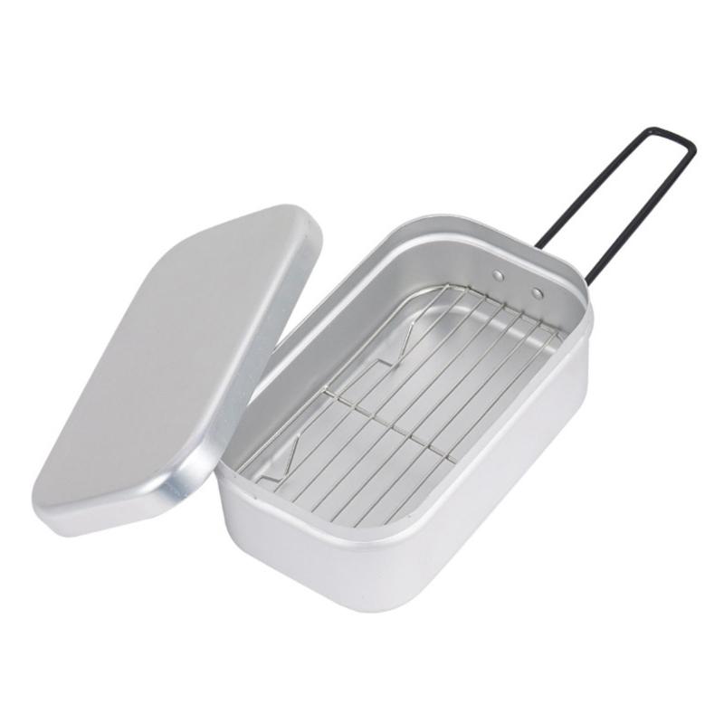 Aluminum Lunch Box Ourdoor Camping Cookware Food Container Storage Dinnerware