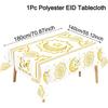 VIKAMA Ramadan Festival Gold Pattern Printed Tablecloth, For Kitchen, Dining Room, And Muslim Holiday Home Decor Tablecloth