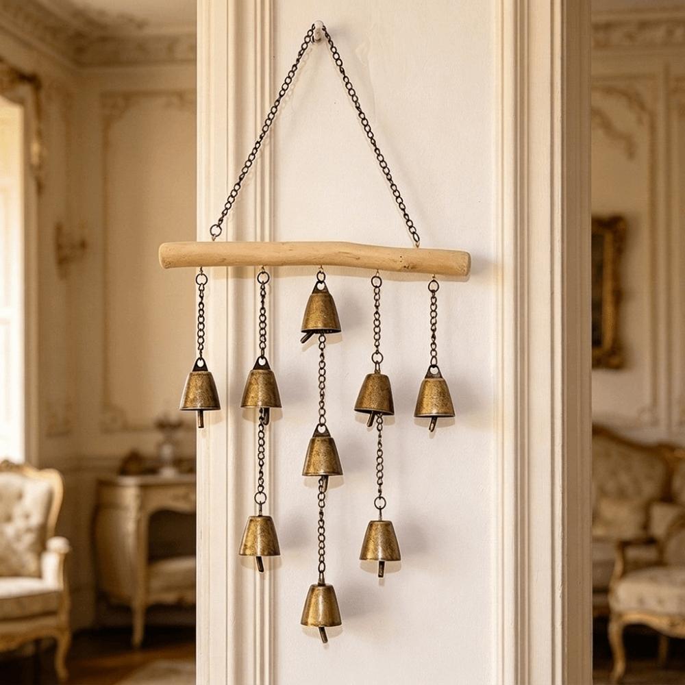 Unique Vintage Metal Wind Chime Crisp Sound Decorative Door Bell Metal Bells Iron Art Wind Chime Garden