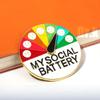 Mood Conversion Turntable Pin for Women Men My Social Battery Pin Facial Expression Badge