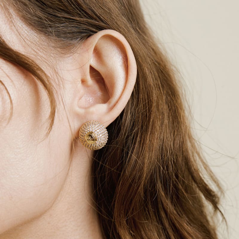 MATIAS Crystal Sphere Earring (Gold)