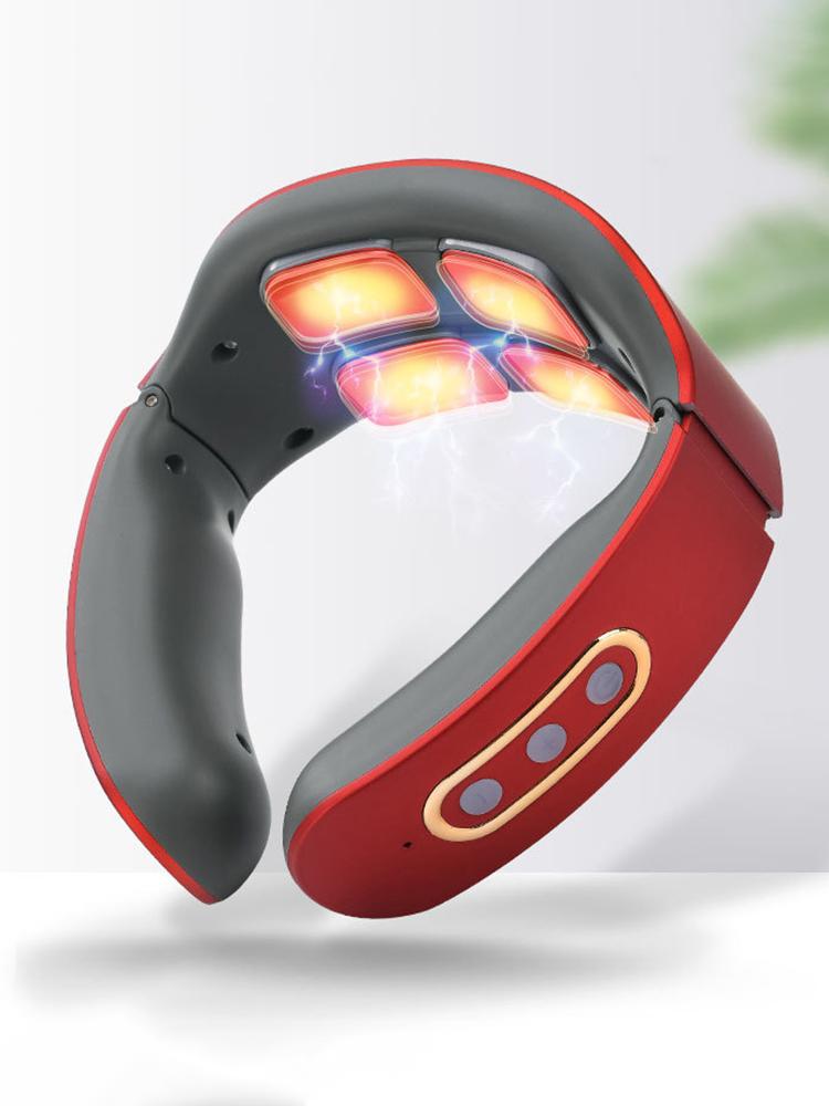 

Многофункциональный домашний интеллектуальный импульсный горячий компрессионный массажер для шеи Red Neck Massager красный