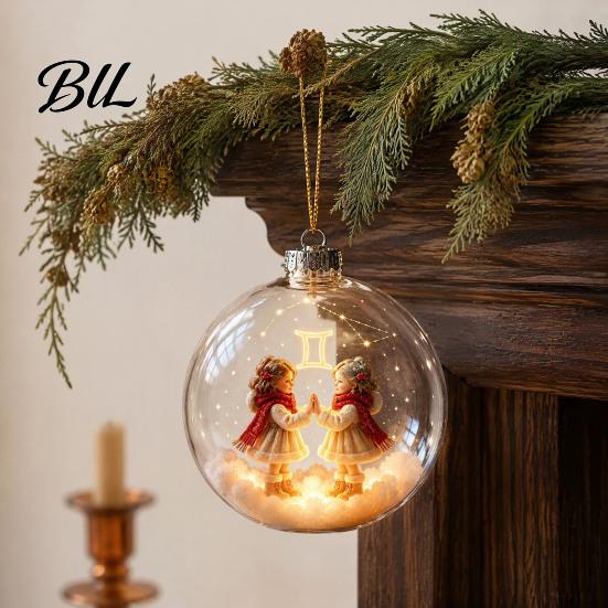 Festive Home Holiday Accents Zodiac Christmas Ornament, Twelve Sign Hanging Decoration, 2D Acrylic Decorative Ornaments for Holidays Horoscope Pendant