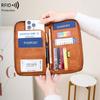 RFID Anti-Magnetic Multi-Functional Passport & Document Wallet with Zipper