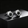 Fashion Black Zircon Geometric Stud Earrings for Men, Waterproof Hypoallergenic Stainless Steel Small Earrings, Hip Hop Jewelry