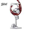 Edgy Streetwear Jewelry 1 Pair Funny Halloween Wine Glass Skull Earrings Gothic Skeleton Bold Eye Catching Earlobe Dangle Drop Statement for