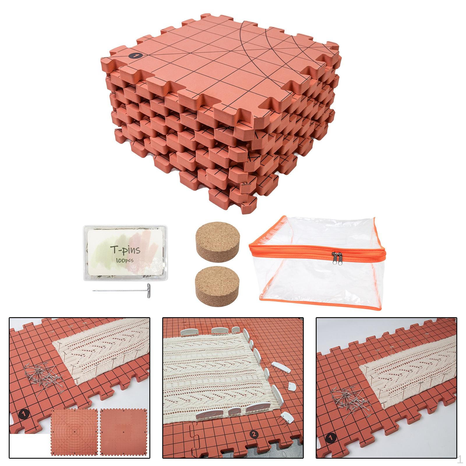 

9 штук Блокировочные маты для вязания, доски для вязания крючком с сеткой, проекты красный