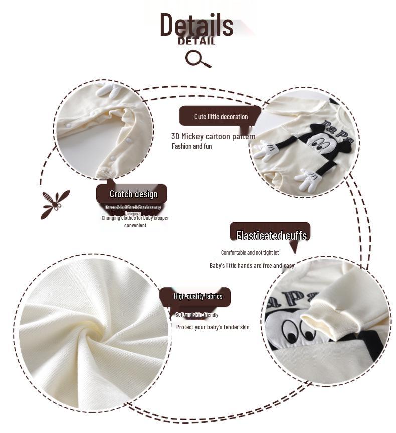 Casual Mickey Shoulder Snap Romper for Infants and Toddlers