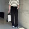 Premium Belt Trousers Men's Spring and Summer Loose Pleated Straight Casual Pants, Thin and Drape Floor-mopping Trousers
