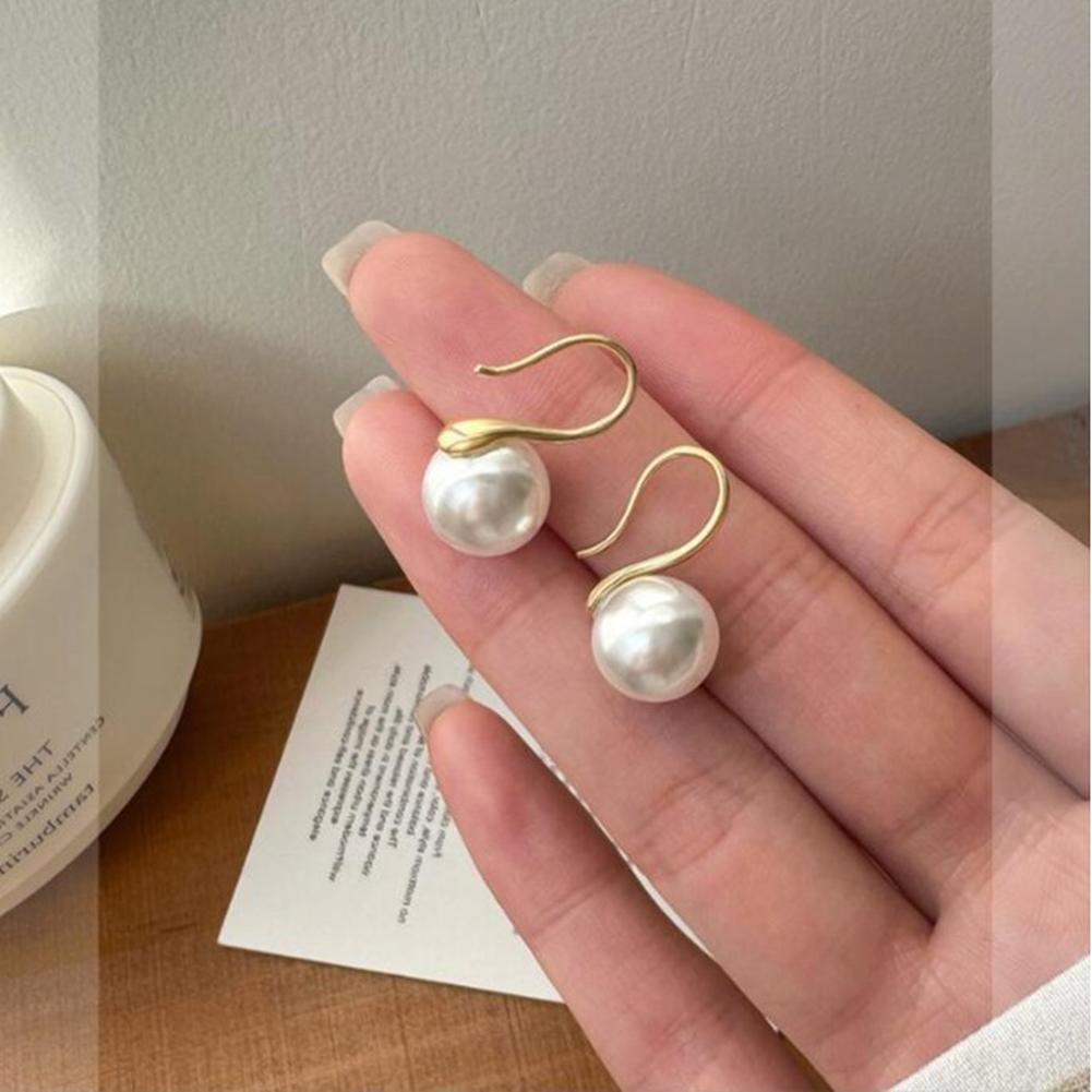 Women's Pearl Earrings Vintage Pearl Gold Drop Earrings Fashion Dangle Hook Earrings Jewelry Gifts For Girls
