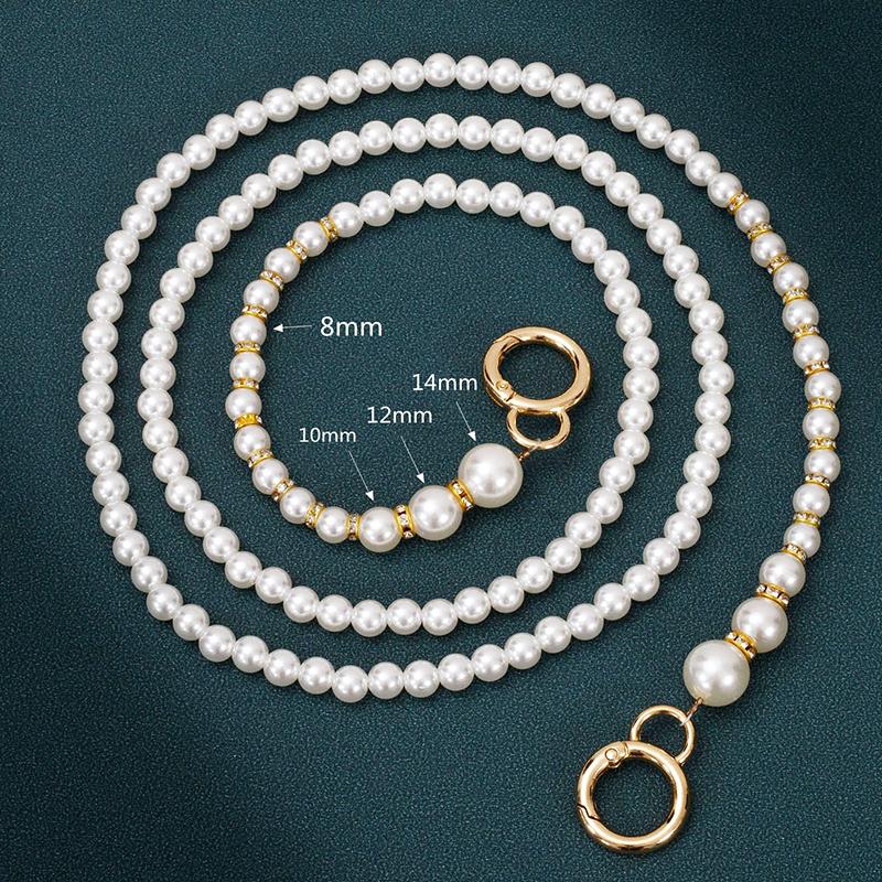 Cute 100-120Cm Purse Pearl Strap Beaded Chain Replacement Bag Pearl Chain Diy Bag Accessory Handbag