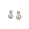 French s9Pure Silver Princess Diana Style Pearl Earrings for Women, with High-luster Zirconia, Elegant and Unique, with a High-end Feel, Simple and