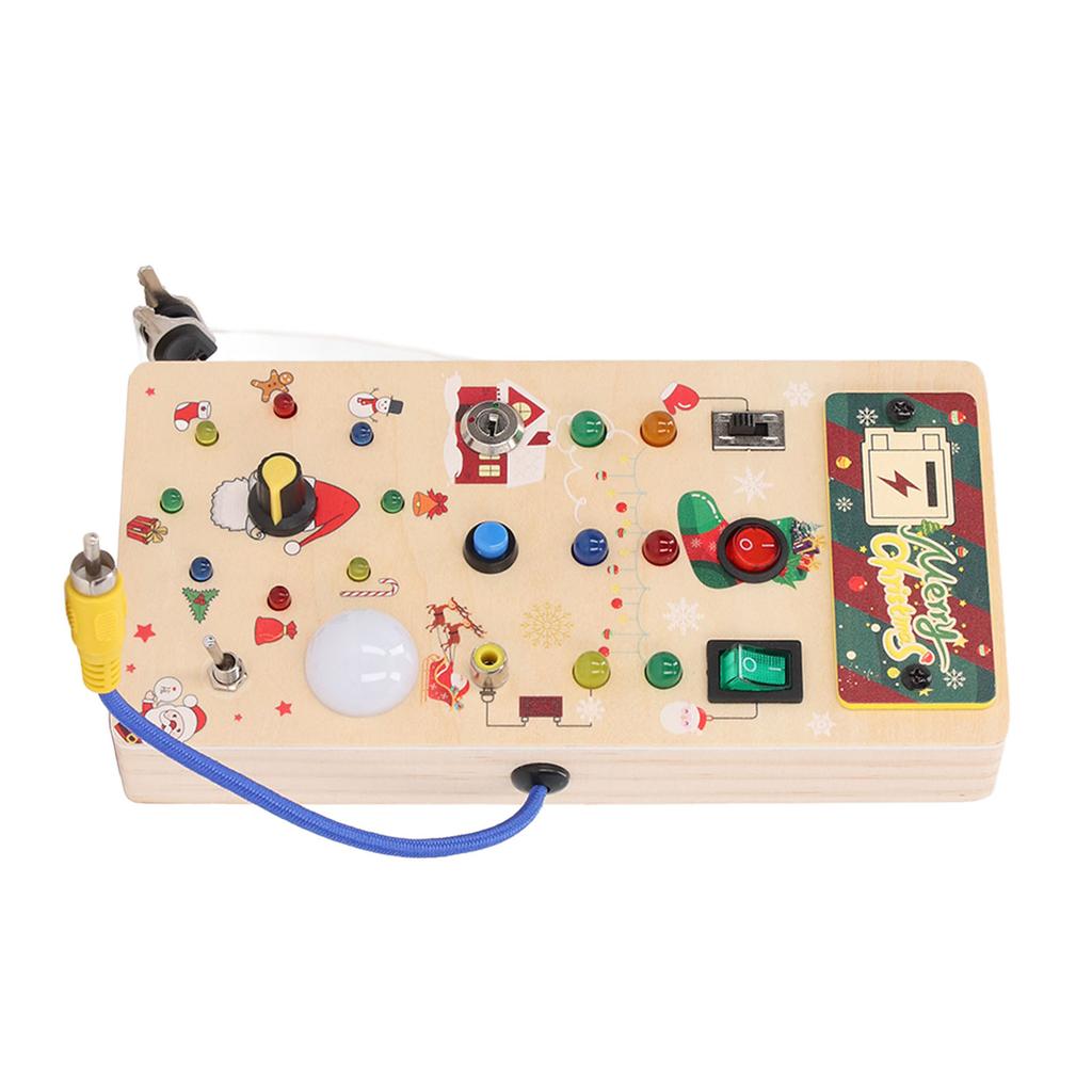 Lights Switch Board Toy Wooden Puzzle Early Education Fine Motor Skill LED Light Switch Board Toy