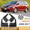 Car Mud Flaps for Toyota Sienna XL30 2008-2017 2012 2013 2014 2015 2016 2017 Mudguard Splash Guards Fender Mudflaps Auto Accesso