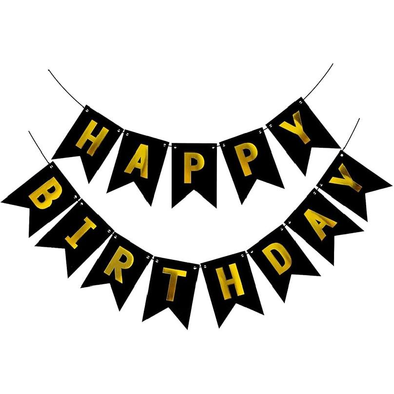 Navy Blue Happy Birthday Banner Signs Party Decorations for Women Men Girls Boys