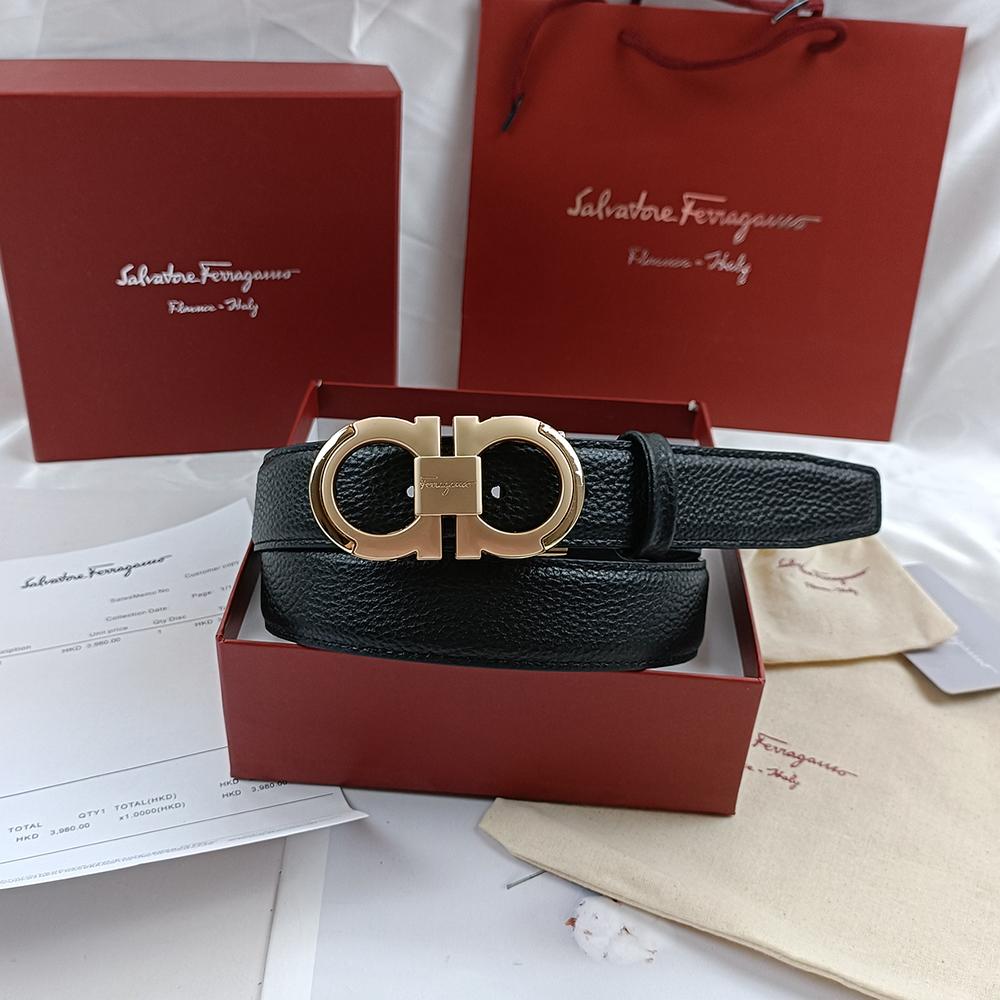 Salvatore Ferragamo 3,5cm Pánský pásek Luxusní značka Designový pásek Oblek Džíny Formální Značkový Dárková krabička