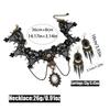 Vintage Lace Gothic Necklace Earring Set Women - Handmade Retro Floral Geometric Pendant Jewelry Accessories