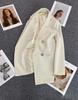 2025 Women's Creamy White British Style Casual Suit Jacket with Metal Buttons