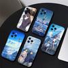 W-Weathering With You Animation Phone Case For IPhone 17 Air 16 15 14 13 Pro Max 11 12 Black Silicone Cover