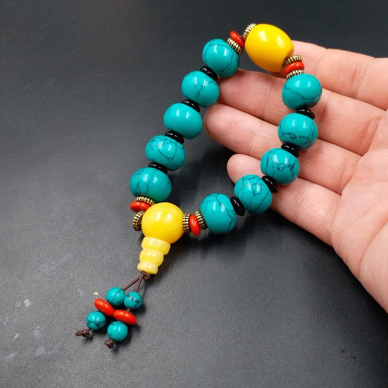 Optimized Jade and Turquoise Abacus Bead Bracelet with Blue Clasp 11