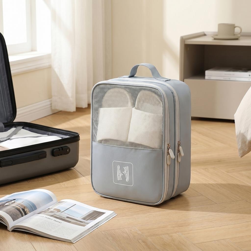 Travel Shoe Bag for Suitcase with Dustproof Design Large Capacity Double Layer Storage Box Portable Shoe Organizer for Business Trips and Travel