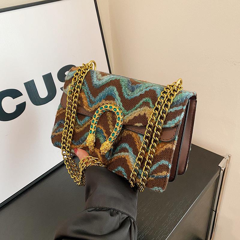 Women's  New Fashion Dionysus Bags Classic Single Shoulder and Cross - Body Small Square Bags with Chains