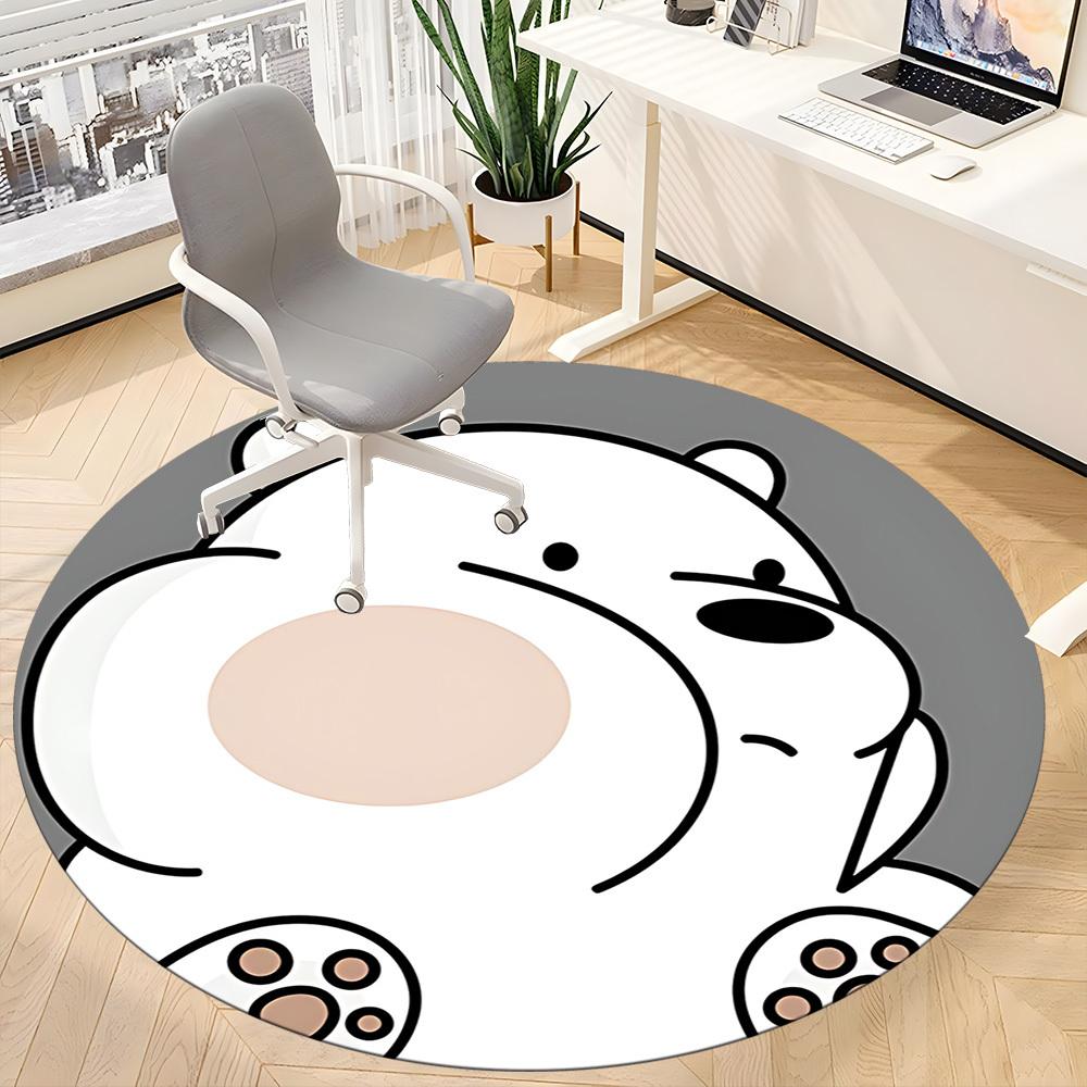 1pc We Bare Bears Friends Office Round Area Rug, Under Office Chairs Bedroom Living Room Home Decor  a1022177