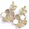 Pristine CHANEL Pierce COCO Mark Rhinestone Flower Pierce F24B ABE285 Used
