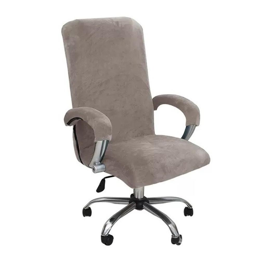 

Solid Color Velvet Chair Cover Removable Computer Chair Cover Soft Armchair Slipcover Gaming Chair L светло-серый