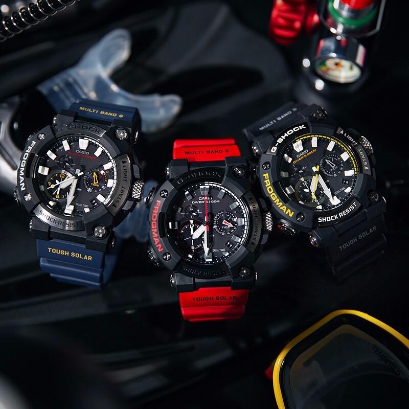 G-Shock Marine Series Frogman Potápěčské nárazuvzdorné Bluetooth Solární Křemenový strojek Pryskyřičný řemínek Pánské hodinky Černé GWF-A1000-1A4