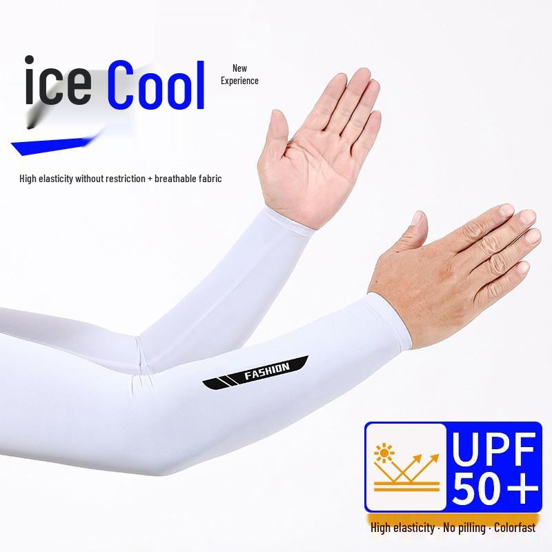 Men's UV Protection Cooling Arm Sleeves - Ice Silk Breathable Summer Sleeves for Cycling