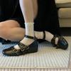 Retro Heightened Casual Shallow Single Shoes for Women 2025 New Cross Buckle Square Toe Versatile Korean Version Mary Jane Shoes