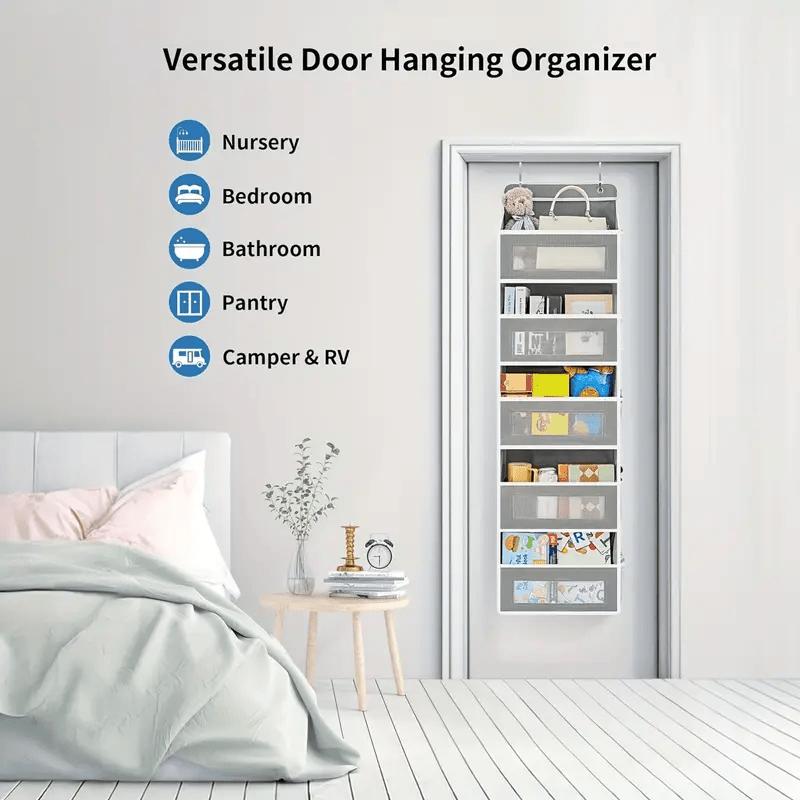 3-Shelf Hanging Storage Organizer - Behind Door, Anti-Tilt, 3 Large Capacity Pockets, Suitable for Bedroom, Bathroom