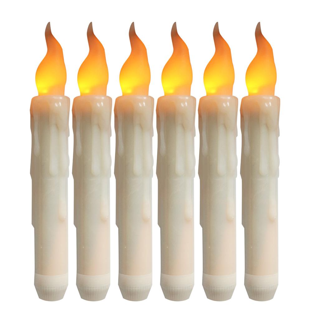 6pcs LED Taper Candle Lights, Flameless Floating Candles Battery Operated Window Candles for Christmas Wedding Birthday Party