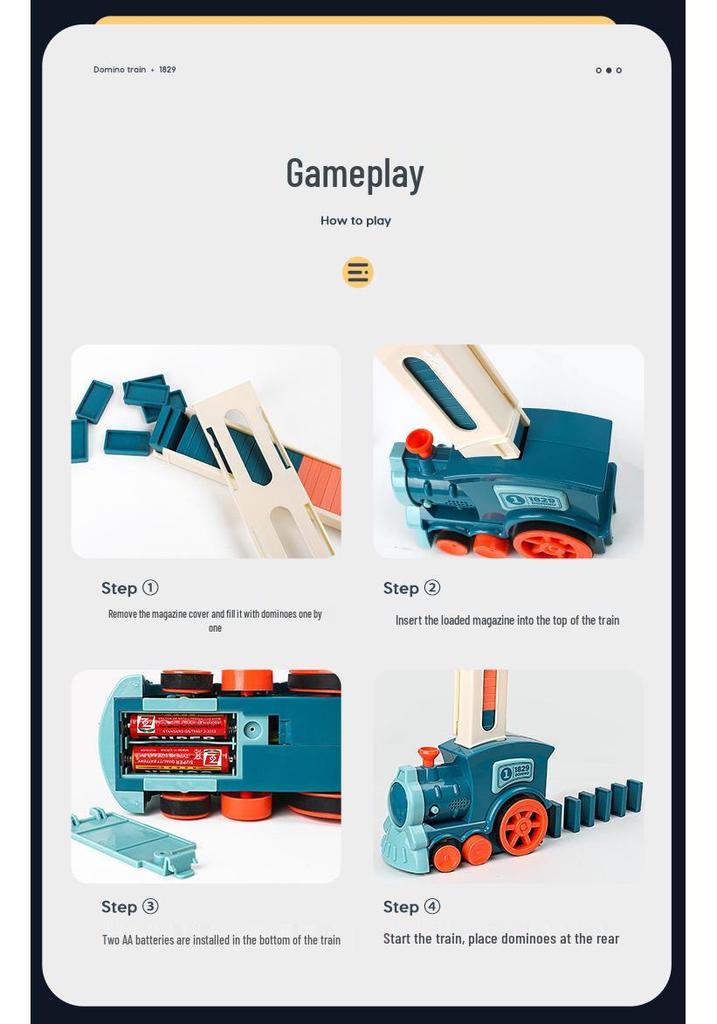 Domino Train Educational Toy: Automatic Block Dispenser for Kids