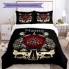 3pcs Custom Name Viking Bedding Set Duvet Cover Closure Includes 1 Duvet Cover & 2 Pillowcases, Soft and Comfortable for All Seasons.