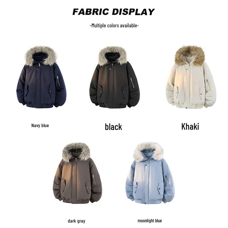 VUUG Men's American Style Faux Fur Hooded Thick Padded Jacket