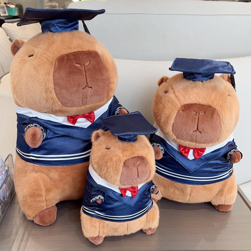 Capybara Graduation Teddy Bear Plush Toy With Scholar Outfit For Students Gift