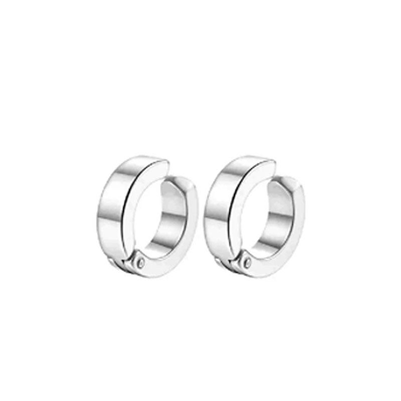 1-10 Pairs of Men's Fashionable Ear Hole Free Magnet Zircon Stainless Steel False Earring Set