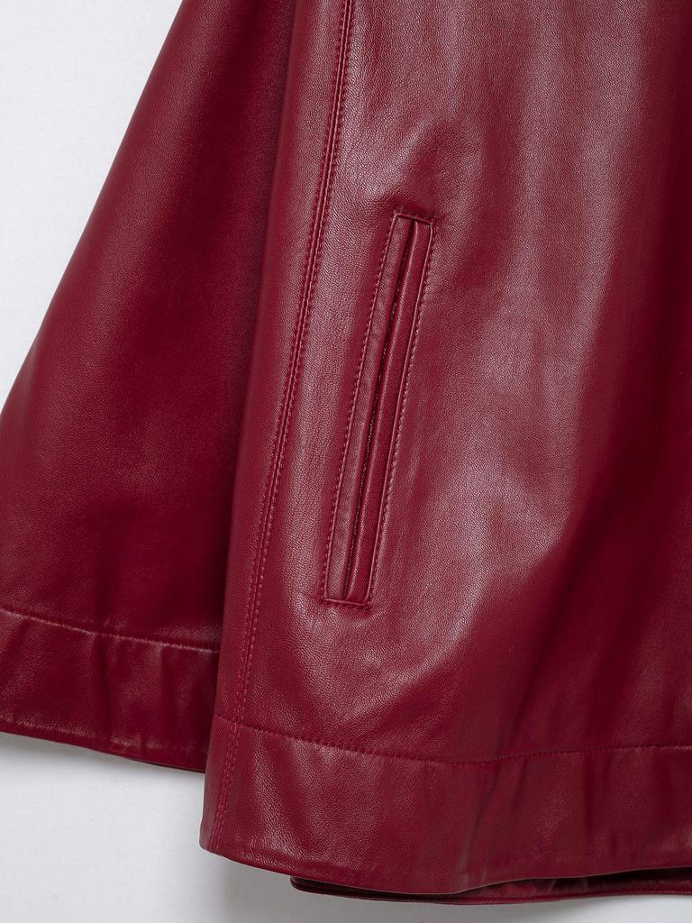 Mode féminine printemps 2025: Manteau Court en Cuir à Fermeture Éclair Style Européen et Américain