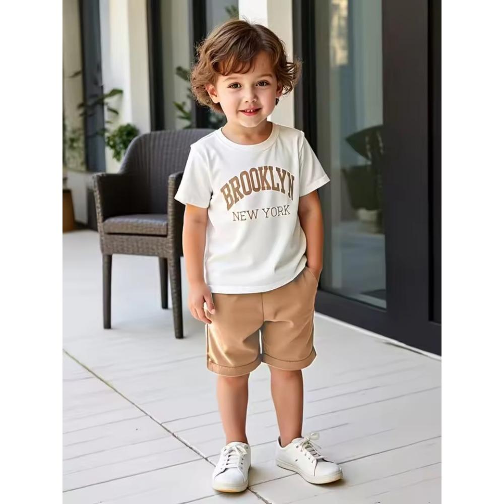 Summer New Fashion Trends Summer Children 3D Printed T-shirt Top Short Sleeve + Shorts Novel New Casual Children's Suit