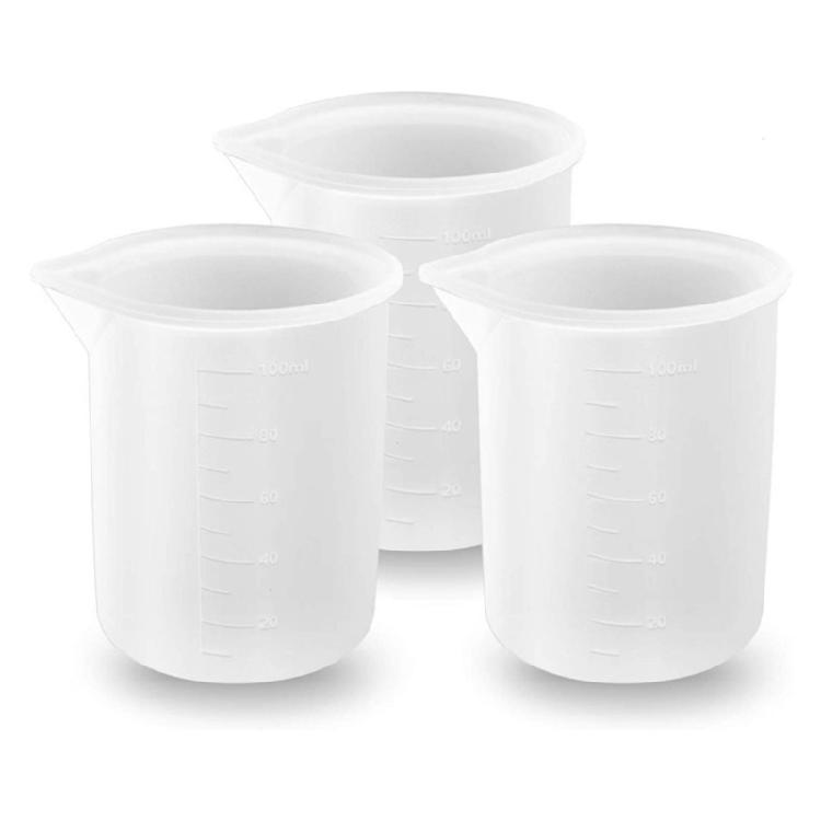Silicone Measuring Cups for Resin Non-Stick Mixing Cups Glue Tools,Precise Scal