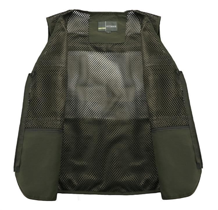 Summer Mesh Vest for Middle-Aged and Elderly Men - Multi-Pocket Sleeveless Fishing & Photographer Jacket